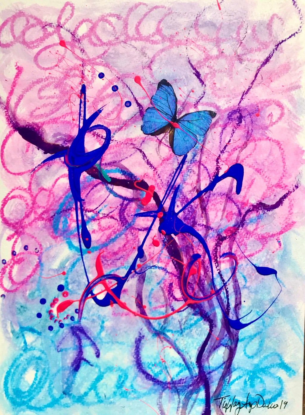 Butterfly in Pink&nbsp;Clouds