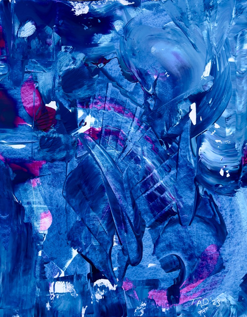 "Demin Blues" 11" x 14" Acrylic on paper