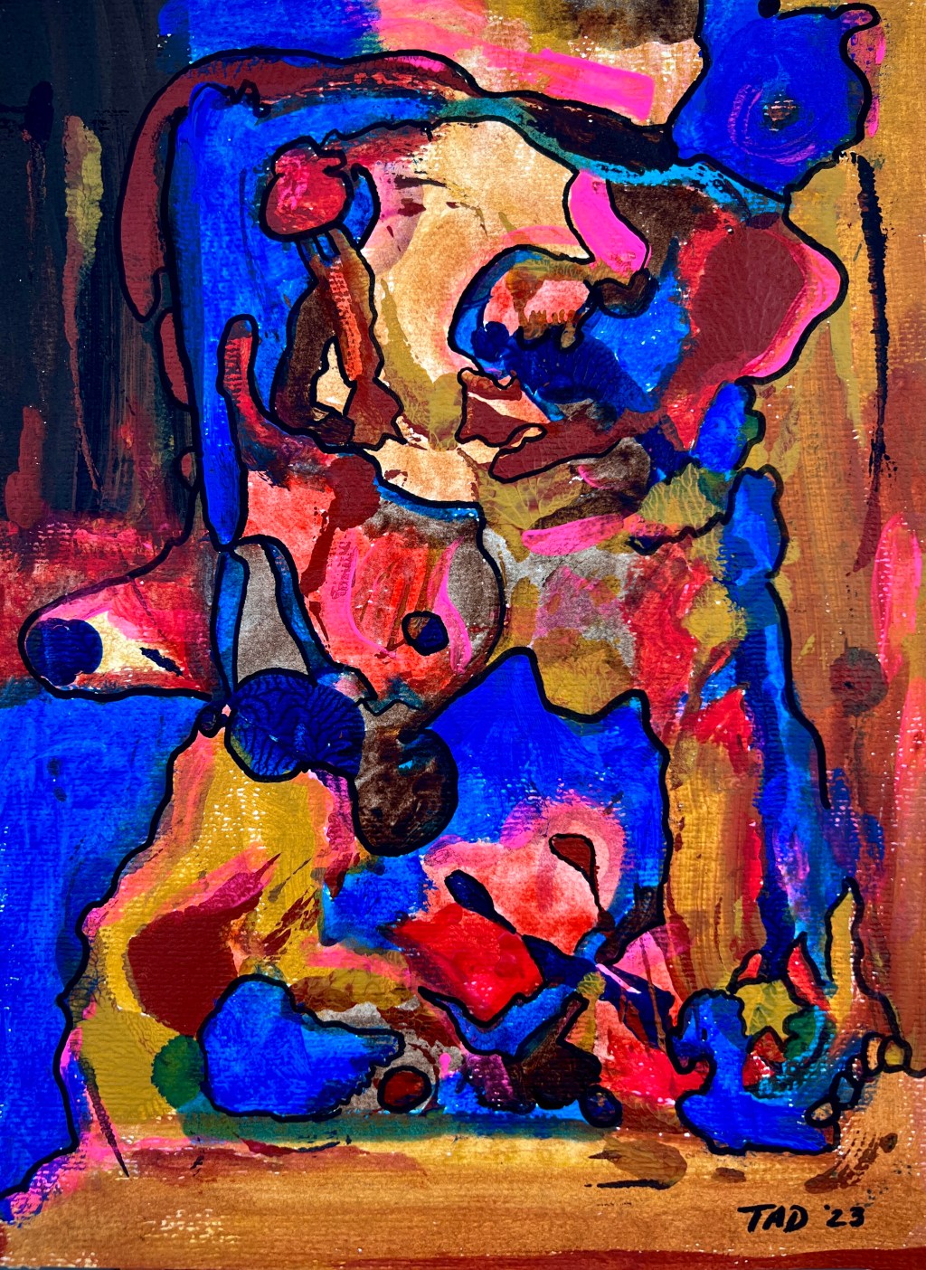 Blue Doodle Painting